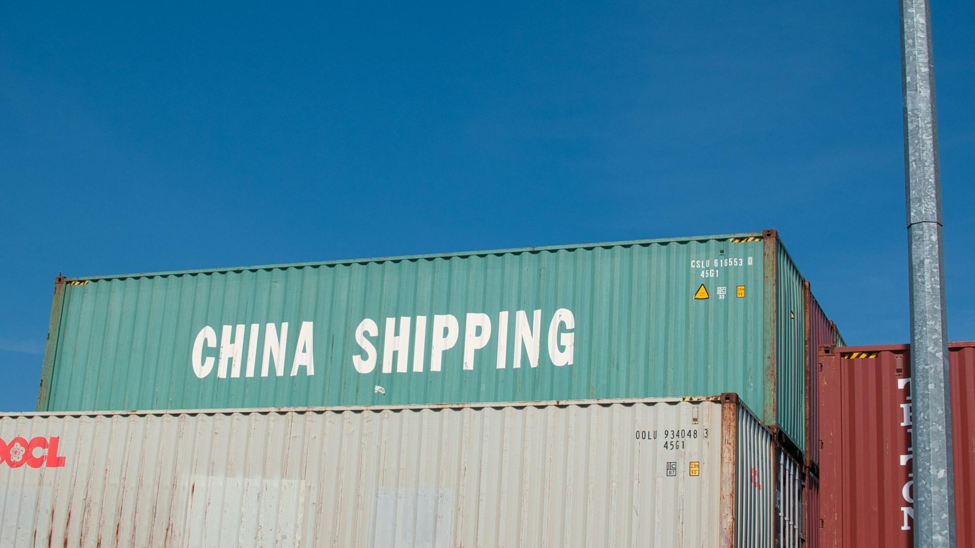 a large container with a sign on it