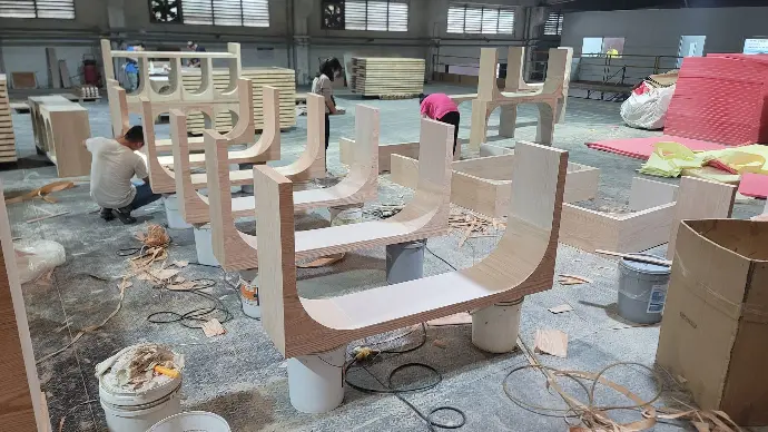 A factory making hotel furniture