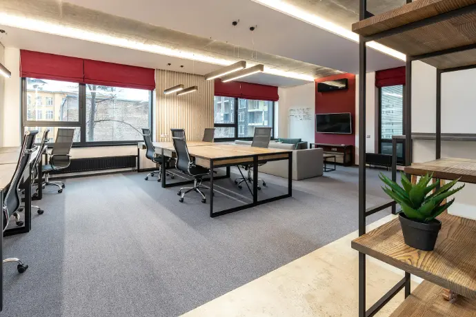 Modern office interior with workstations